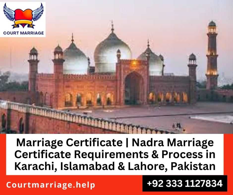 Marriage Certificate requirements Pakistan